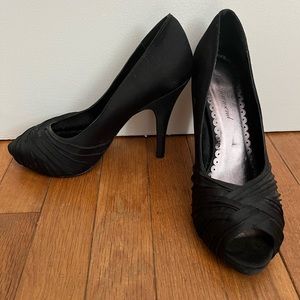 Black peep toe heels